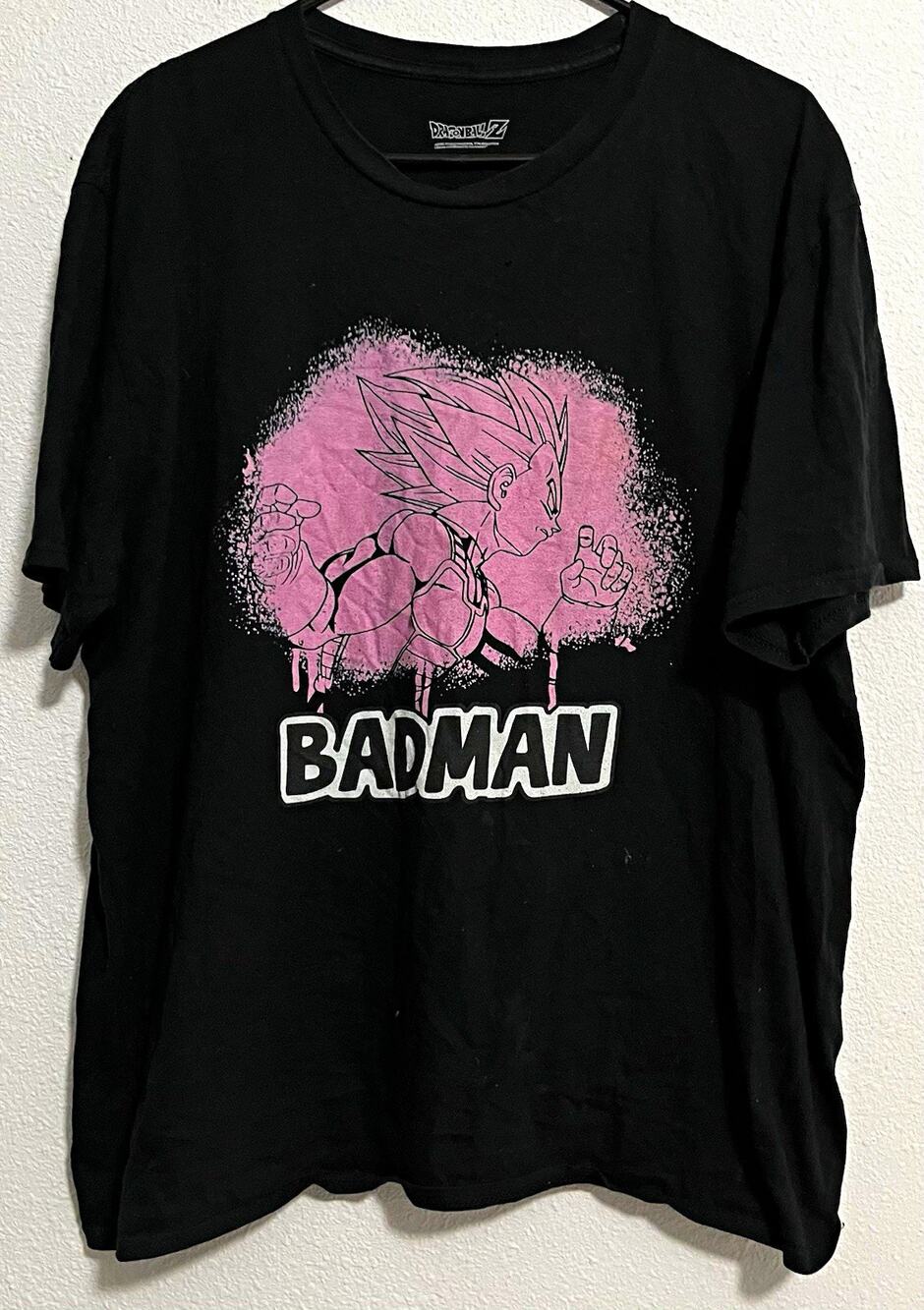 Dragon Ball Z Vegeta "Badman" Black Graphic T-Shirt Anime & Manga TV Show